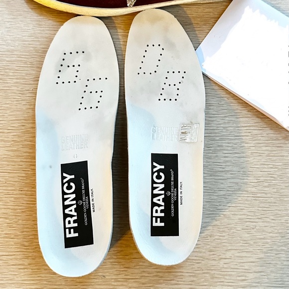 GOLDEN GOOSE Burdundy/Wine Suede Francys Size 41 - Picture 3 of 4